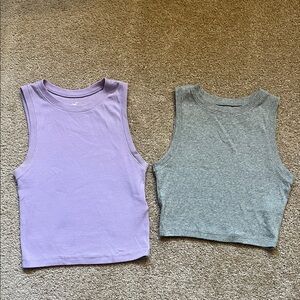Hollister Must Have Collection Tank Top Bundle Lavender and Gray Ribbed Size XS
